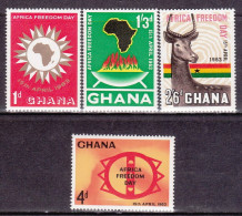 1963-Ghana (MNH=**) S.4v."Giornata Della Libertà In Africa" - Ghana (1957-...)