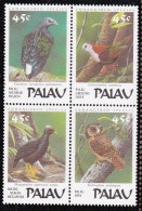 1989-Palau (MNH=**) S.4v."uccelli In Via Di Estinzione" - Palau