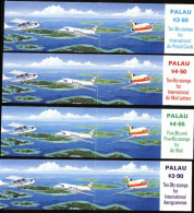 1989-Palau (MNH=**) Quattro Libretti Da Dollars 3,60+ 3,90+ 4,05+ 4,50 Per Compl - Palau