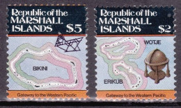 1986-Marshall (MNH=**) S.2v."Carte Delle Isole III°s." - Marshall Islands