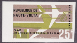 1966-Alto Volta (MNH=**) Posta Aerea S.1v.non Dentellato "Servizio Aereo DC 8F A - Opper-Volta (1958-1984)