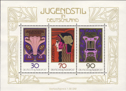 1977-Germania (MNH=**) Foglietto S.3v."lo Stile Liberty In Germania" - Autres & Non Classés