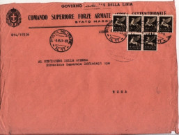 1941-Posta Militare N.11 C.2 (6.8) Su Busta Rossa Affrancata Con PA Sei C.50 - Marcophilia