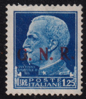 1944-Italia (NG=no Gum) GNR L.1,25 Soprastampato,leggera Spellatura - Nuovi