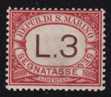 1919-San Marino (MNH=**) Segnatasse L.3 - Neufs