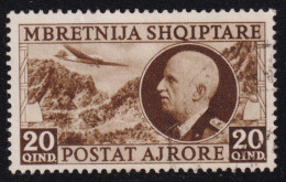 1939-Albania Occupazione Italiana (O=used) Posta Aerea 20q. (P.A. 4) - Albanië