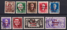 1943-Albania Amministrazione Tedesca (O=used) Nove Valori Soprastampati Il 65q.  - Occ. Allemande: Albanie