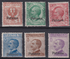 1912-Patmo (MNH=**) 6 Valori (1/3 + 5/7) - Egée (Patmo)