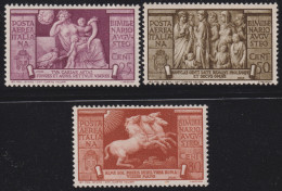 1937-Italia (MLH=*) Posta Aerea 3 Valori Bimillenario Augusteo (106/89 - Mint/hinged