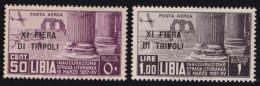 1937-Libia (MNH=**) Posta Aerea Serie 2 Valori 11 Fiera Di Tripoli (P.A. 32/3) - Libya