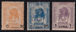 1906/7-Somalia (MNH=**) 3 Valori (14/6) Il Valore Da 25c. Su 2a. Presenta Il Dec - Somalie