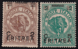 1906/7-Eritrea (MNH=**) 2 Valori 2c.su 1a.+5c.su 2a. - Erythrée