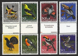 1968/69-Svizzera (MNH=**) 2 Serie 8 Valori Uccelli - Other & Unclassified