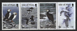 1989-Isola Di Man (MNH=**) Serie 4 Valori WWF Uccelli - Isle Of Man