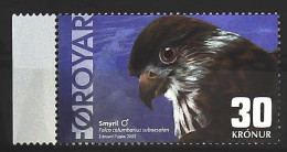 2002-Faeroer (MNH=**) 30k. Falco Uccelli - Färöer Inseln