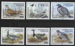 1996-Tagikistan (MNH=**) Serie 6 Valori Uccelli - Tagikistan