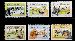 1994-San Marino (MNH=**) Serie 6 Valori Cani - Ongebruikt