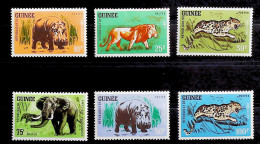 1962-Guinea (MNH=**) Serie 6 Valori Ippopotamo Leone Elefante Ghepardo - Guinea (1958-...)