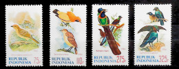 1984-Indonesia (MNH=**) Serie 4 Valori Uccelli - Indonesia