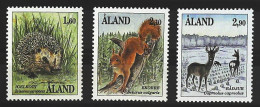 1991-Aland (MNH=**) Serie 3 Valori Porcospino Scoiattolo Capriolo - Aland