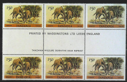 1980-Tanzania (MNH=**) Blocco Di 6 Esemplari Giraffe - Tanzanía