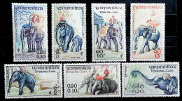 1958-Laos (MNH=**) Serie 7 Valori Elefanti - Laos