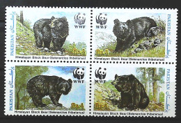 1989-Pakistan (MNH=**) Serie 4 Valori WWF Orso Nero - Pakistan