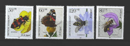 1984-Germania (MNH=**) Serie 4 Valori Farfalla Coleottero Ape - Sonstige & Ohne Zuordnung