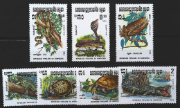 1983-Cambogia (MNH=**) Serie 7 Valori Rettili - Kambodscha