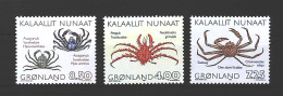 1993-Groenlandia (MNH=**) Serie 3 Valori Fauna Marina - Nuovi