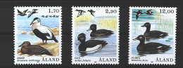 1987-Aland (MNH=**) Serie 3 Valori Uccelli Acquatici - Aland