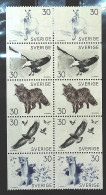 1968-Svezia (MNH=**) 2 Serie Da 5 Valori Accoppiate Animali Selvatici Lupo Aquil - Sonstige & Ohne Zuordnung