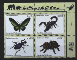 2009-Nazioni Unite (MNH=**) Serie 4 Valori Farfalla Scorpione Insetto Ragno - Sonstige & Ohne Zuordnung