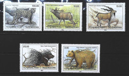 1993-Tagikistan (MNH=**) Serie 5 Valori Antilope Cervo Istrice Also Ghepardo - Tagikistan