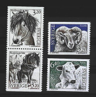 1994-Svezia (MNH=**) Serie 4 Valori Cavallo Ariete Mucca - Sonstige & Ohne Zuordnung