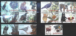 2010-Indonesia Serie 11 Valori Tigre Orso Marsupiali Uccelli Cervo Pappagallo - Indonésie