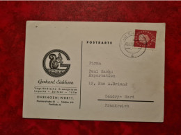 Lettre Allemagne 1960 CARTE ENTETE GERHARD EICHHORN ECUREUIL OHRINGEN - Sonstige & Ohne Zuordnung