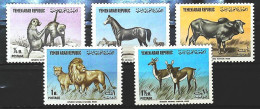 1964-Yemen (MNH=**) Serie 5 Valori Scimmia Cavallo Antilope Leone - Yemen