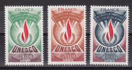 1975-Francia (MNH=**) Servizio S.3v."Unesco Diritti Dell'uomo"cat.Unificato Euro - Ungebraucht