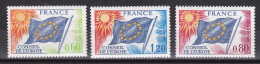 1975-Francia (MNH=**) Servizio S.3v."Consiglio D'Europa,bandiera E Sole"cat.Unif - Neufs