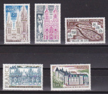 1975-Francia (MNH=**) S.5v."Serie Turistica" - Unused Stamps