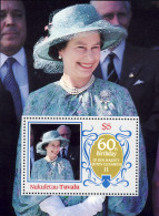 1985-Nukufetau Tuvalu (MNH=**) Foglietto S.1v."60° Anniversario Di Elisabetta II - Tuvalu