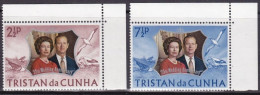 1972-Tristan Da Cunha (MNH=**) S.2v."25 Anniversario Nozze D'argento Elisabetta  - Tristan Da Cunha