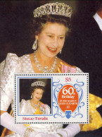 1985-Niutao Tuvalu (MNH=**) Foglietto S.1v."60° Anniversario Di Elisabetta II" - Tuvalu