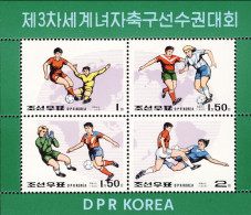 1999-Corea Del Nord (MNH=**) Foglietto S.4v."3° Campionato Mondiale Femminile Di - Corea Del Norte