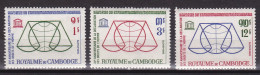 1963-Cambogia (MNH=**) S.3v."Unesco XV Anniversario Della Dichiarazione Dei Diri - Cambodge