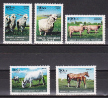 1964-Turchia (MNH=**) S.5v."Cavallo Mucca Pecora" - Andere & Zonder Classificatie