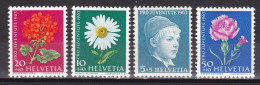 1963-Svizzera (MNH=**) Quattro Valori "Pro Juventute,fiori" - Sonstige & Ohne Zuordnung