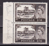 1967-Gran Bretagna (MNH=**) Coppia Del 2/6 Scellini Carta Patinata "castelli Ed  - Unused Stamps