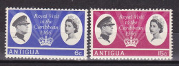 1966-Antigua (MNH=**) S.2v."Visita Reale Nei Caraibi" - Antigua Und Barbuda (1981-...)